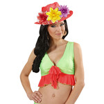 haarclip bloem met glitter, rood