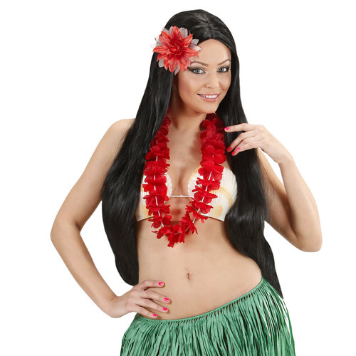 haarclip bloem met glitter, rood