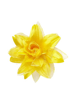 haarclip bloem met glitter, geel