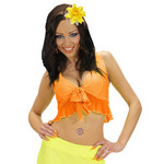 haarclip bloem met glitter, geel