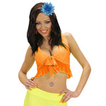 haarclip bloem met glitter, azuurblauw