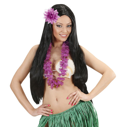 haarclip bloem met glitter, lichtpaars