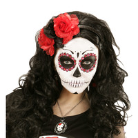 hoofdband rood/zwarte roos met glitter