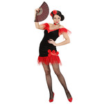 hoofdband rood/zwarte roos met glitter