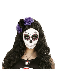 hoofdband paars/zwarte roos met glitter