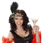 glitter hoofdbandje zwart/goud happy new year ster