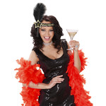 glitter hoofdbandje zwart/goud happy new year ster