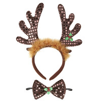 rendier hoorntjes met strikjes, pailletten