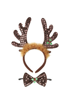 rendier hoorntjes met strikjes, pailletten