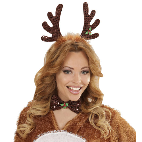 rendier hoorntjes met strikjes, pailletten