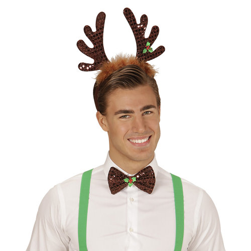 rendier hoorntjes met strikjes, pailletten