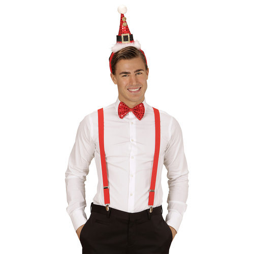 pailletten mini hoedje met 2 belletjes en strikje