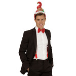 pailletten mini hoedje met belletje en strikje