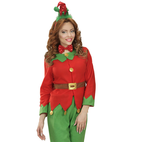 mini santa mutsje met strikje, pailletten