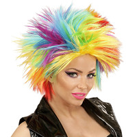 pruik, punk regenboog
