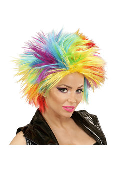 pruik, punk regenboog