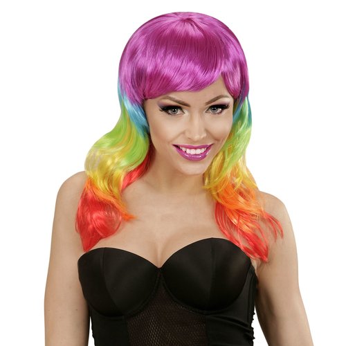 pruik, fashion regenboog