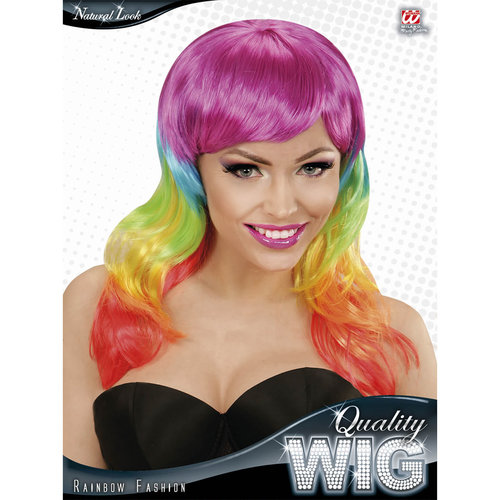 pruik, fashion regenboog