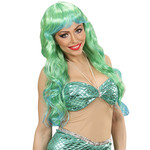 pruik, zeemeermin groen/blauw