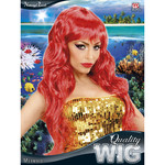 pruik, zeemeermin oranje/rood