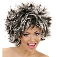 pruik, steamy zwart/wit