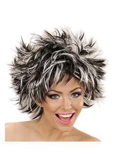 pruik, steamy zwart/wit