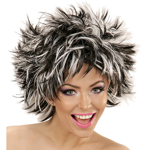 pruik, steamy zwart/wit