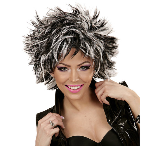 pruik, steamy zwart/wit