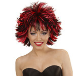 pruik, steamy zwart/rood