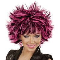 pruik, steamy zwart/rose