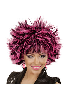 pruik, steamy zwart/rose