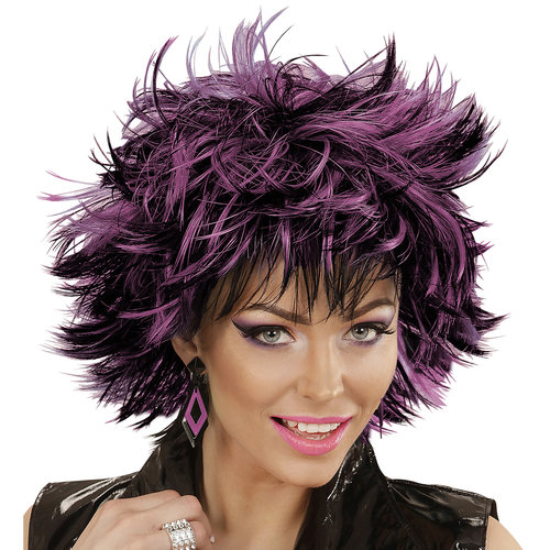 pruik, steamy zwart/paars