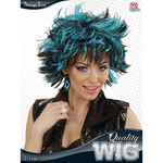 pruik, steamy zwart/blauw