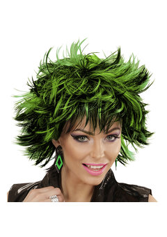 pruik, steamy zwart/green
