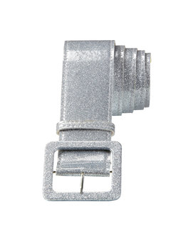 riem glitter 120cm, zilver