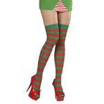 thigh high rood/groen gestreept
