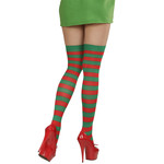 thigh high rood/groen gestreept