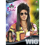 pruik, mullet 80's zwart