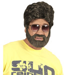 pruik, man met baard bruin