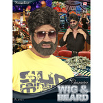 pruik, man met baard bruin