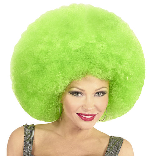 pruik, afro extra groot groen