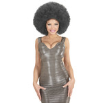 pruik, afro extra groot zwart