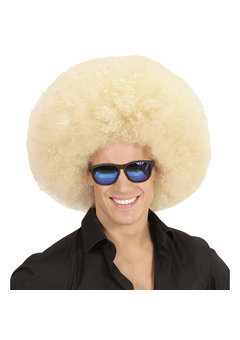 pruik, afro extra groot blond