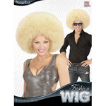 pruik, afro extra groot blond
