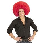 pruik, afro extra groot rood