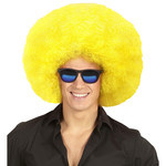 pruik, afro extra groot geel