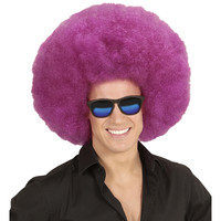 pruik, afro extra groot paars
