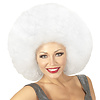pruik, afro extra groot wit