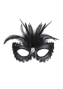 oogmasker, barones zwart met stenen