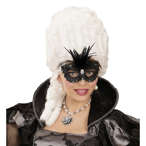 oogmasker, barones zwart met stenen